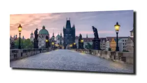 obraz na szkle Praga z mostu Karola 