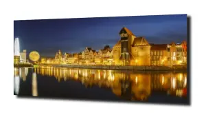 obraz na szkle Pełnia nad Gdańskiem 