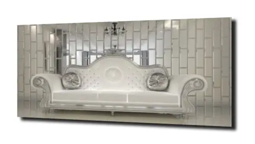 obraz na szkle Sofa glamour lustro  