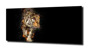 obraz na szkle Tygrys ogień zwierzę 
