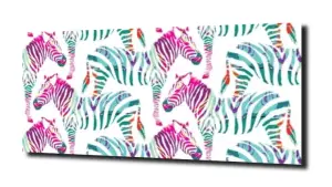 obraz na szkle Zebra kolorowy kolaż 