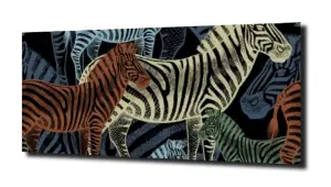 obraz na szkle Kolorowe zebry kolaż 