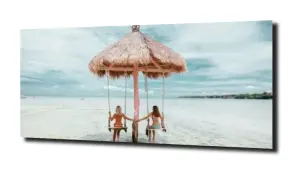 obraz na szkle Bali huśtawka plaża 