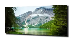 obraz na szkle Widok jezioro góry  