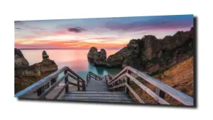 obraz na szkle Plaża kładka morze  