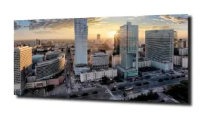 obraz na szkle Zachód nad Warszawą 
