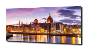 obraz na szkle Zachód nad starówką 