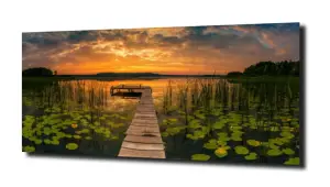 obraz na szkle Wschód nad jeziorem 