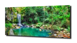 obraz na szkle Wodospad i jeziorko 