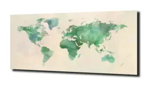 obraz na szkle Mapa świata zielona 