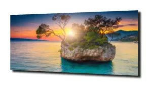 obraz na szkle Wyspa woda zachód  