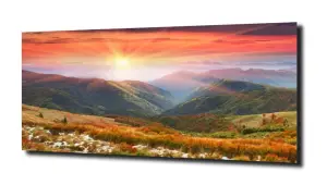 obraz na szkle Góry zachód słońca 