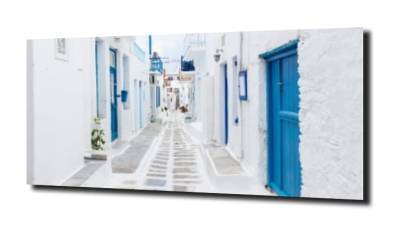 obraz na szkle Uliczka- Santorini 
