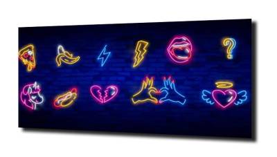 obraz na szkle Pizza neon kuchnia 