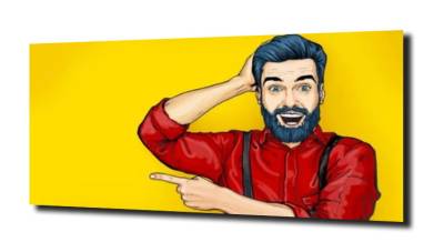 obraz na szkle Mężczyzna pop art. 