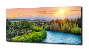 obraz na szkle Widok rzeka góry  