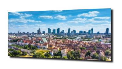 obraz na szkle Panorama Warszawy 