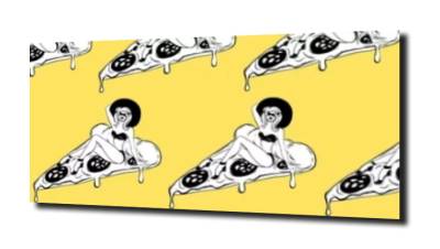 obraz na szkle Pizza pin up girl 