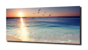 obraz na szkle Zachód na plaży  