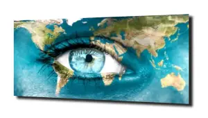 obraz na szkle Ziemia oko mapa 