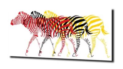 obraz na szkle Zebra pop art. 