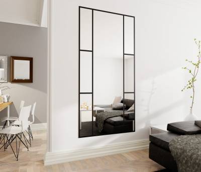 Lustro Loft Czarne Szprosy  BRILIES 