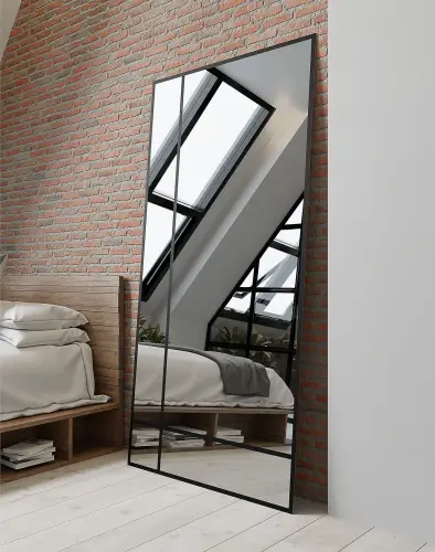 Lustro Loft Czarne Szprosy VINEGIO.jpg