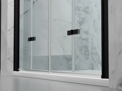 Drzwi Prysznicowe Składane Okucia Czarny Mat  Szkło Transparentne D1900 Dual dwuskrzydlowe domarket (7).jpg