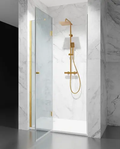 drzwi prysznicowe uchylne d8000d transparentne złoto szczotkowane domarket (7).jpg