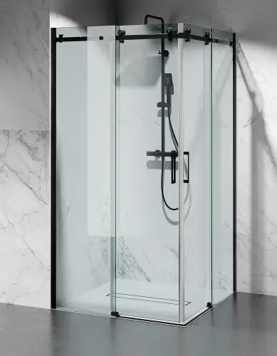 kabina prysznicowa przesuwna dwustronnie transparentna U20 czarny mat domarket (4).jpg
