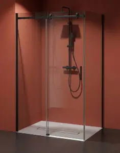 Kabina Prysznicowa Przesuwna Czarny Mat C20 Transparentna