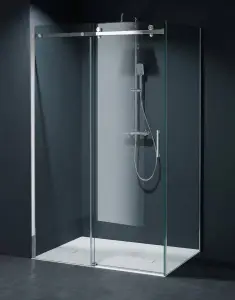 Kabina Prysznicowa Przesuwna Chrom Szczotkowany C20 Transparentna