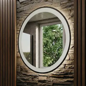 Lustro podświetlane led 70cm okrągłe w ramie