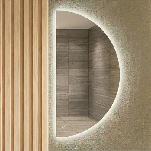 Lustro półkole 80 cm LED