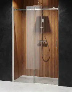 Drzwi Prysznicowe Przesuwne Chrom Szczotkowany Transparentne D20