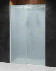 Drzwi Prysznicowe Przesuwne Chrom Szczotkowany Mrożone D20