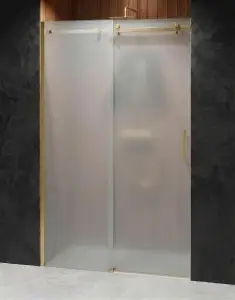 Drzwi Prysznicowe Przesuwne Złoty Połysk Mrożone D20