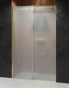Drzwi Prysznicowe Przesuwne Złoto Szczotkowane Mrożone D20