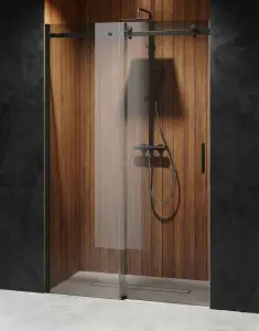 Drzwi Prysznicowe Przesuwne Czarny Mat Transparentne D20