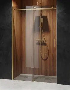 Drzwi Prysznicowe Przesuwne Złoty Połysk Transparentne D20