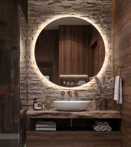 60-120cm Lustro Okrągłe LED - Luzzano Bez Ramki aranżacja nr 5.jpg