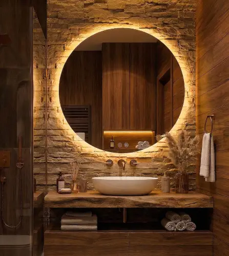 60-120cm Lustro Okrągłe LED - Luzzano Bez Ramki aranżacja nr 6.jpg