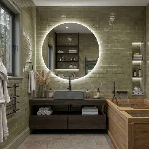 60-120cm Lustro Okrągłe LED - Luzzano Bez Ramki aranżacja nr 8.jpg