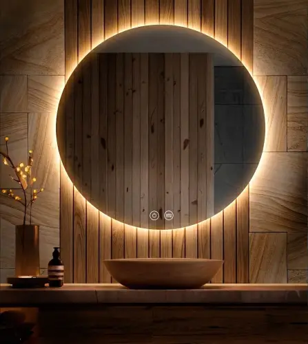 110cm Lustro Okrągłe LED bez ramki - aranżacja 6.jpg