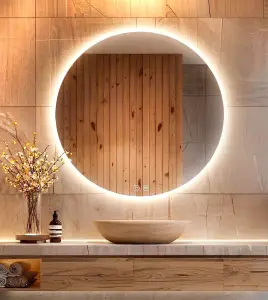 60-120cm Lustro Okrągłe LED - Zmienne oswietlenie 