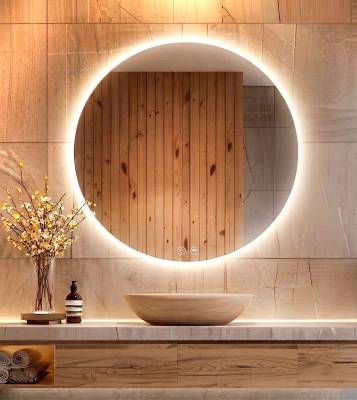 60-120cm Lustro Okrągłe LED - Zmienne oswietlenie 