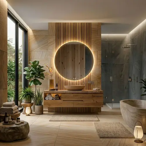 110cm Lustro Okrągłe LED bez ramki - aranżacja 3.jpg