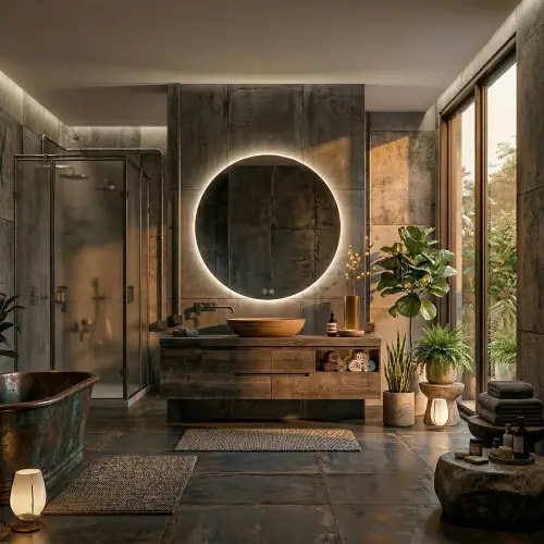 60cm Lustro Okrągłe LED bez ramki - aranżacja 3.jpg