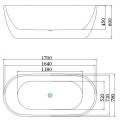 Wanna Wolnostojaca 518 Liniger Talia 170x78 schemat z wymiarami