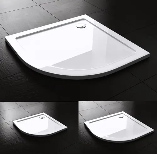 SAN - Narożny zaokrąglony brodzik prysznicowy niski slim zdjęcie nr 2